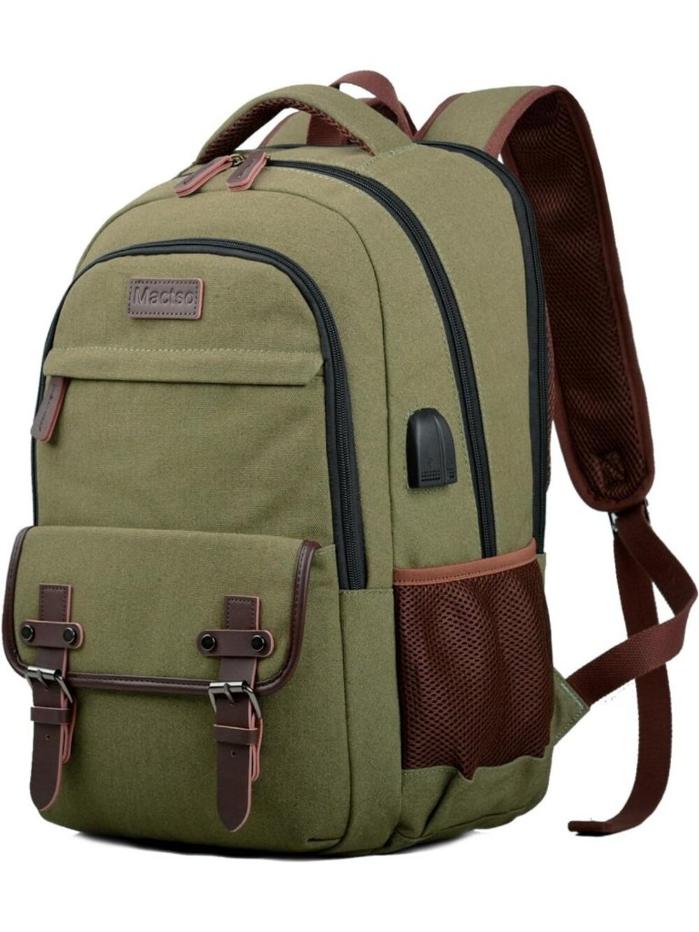 Canvas Travel Laptop Backpack for Men Women, Business Work Rucksack College